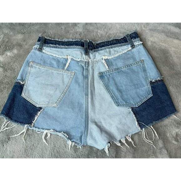 Wild Fable Women's 6 100% Cotton Highest Rise Cutoff Shorts Patchwork - Picture 3 of 9